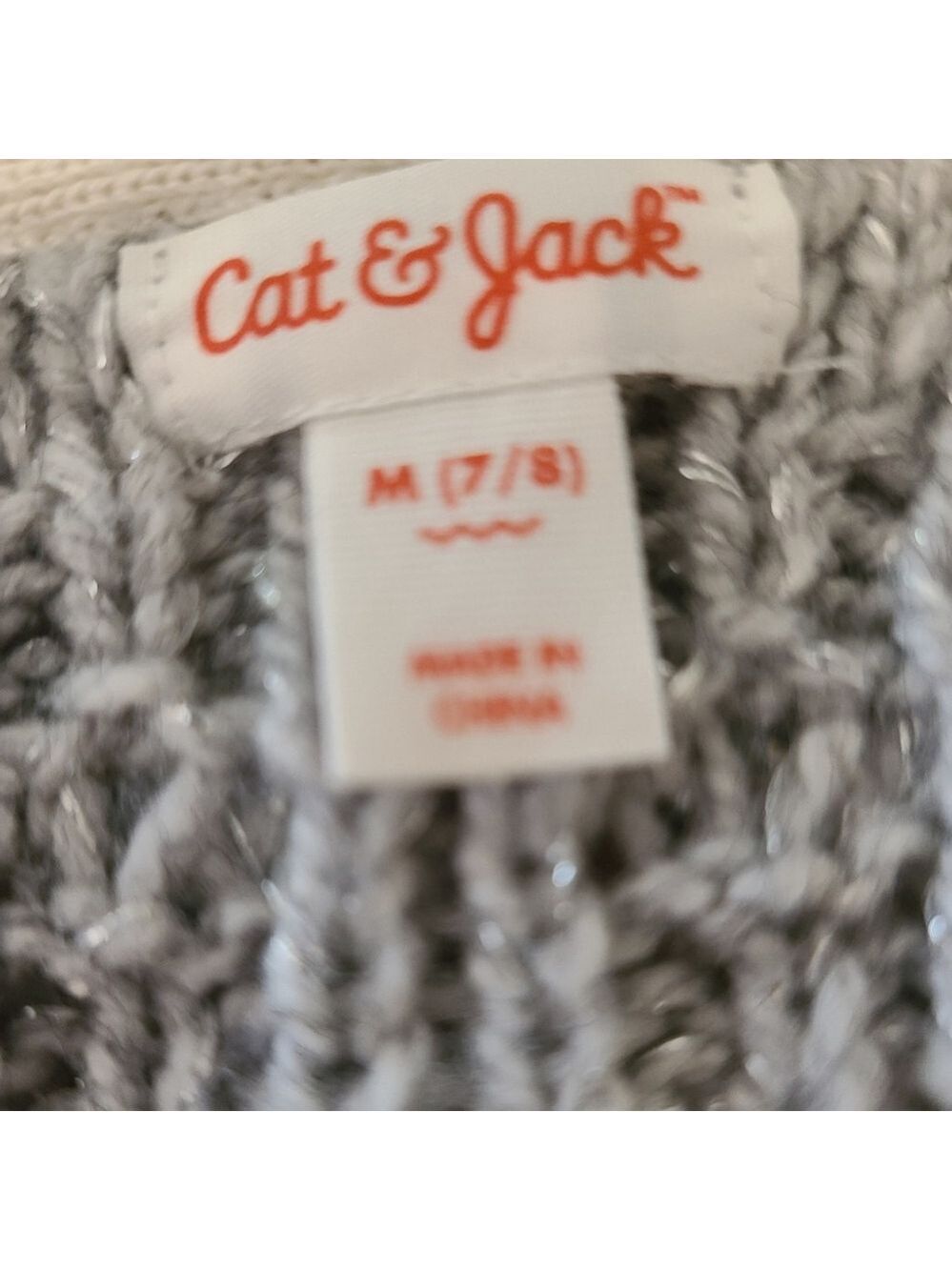 Cat & Jack Girls Outfit, Gray Cardigan, Black Leggings & Top - Picture 5 of 11